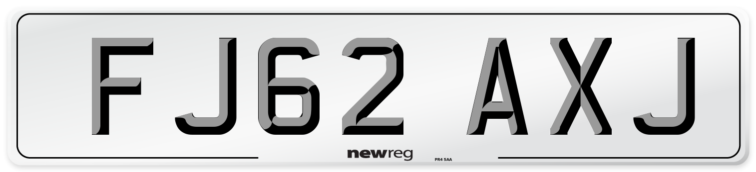 FJ62 AXJ Number Plate from New Reg